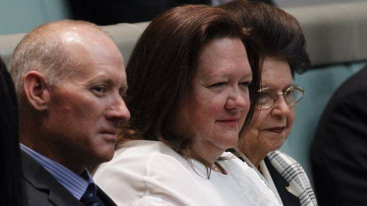 Gina Rinehart attended the maiden speech of Agriculture minister Barnaby Joyce in 2013. Photo: Andrew Meares