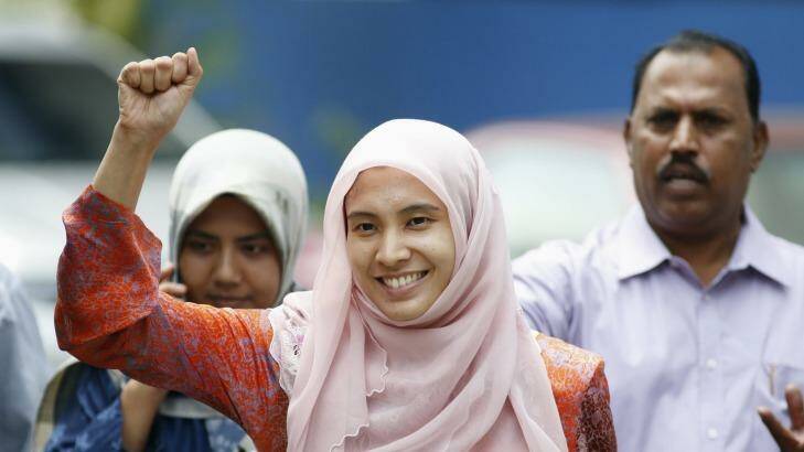 Nurul Izzah, daughter of imprisoned Malaysian opposition leader Anwar Ibrahim, was released on bail on March 17. She has warned that Malaysia is sliding towards becoming a "police state".  Photo: Reuters/Olivia Harris 