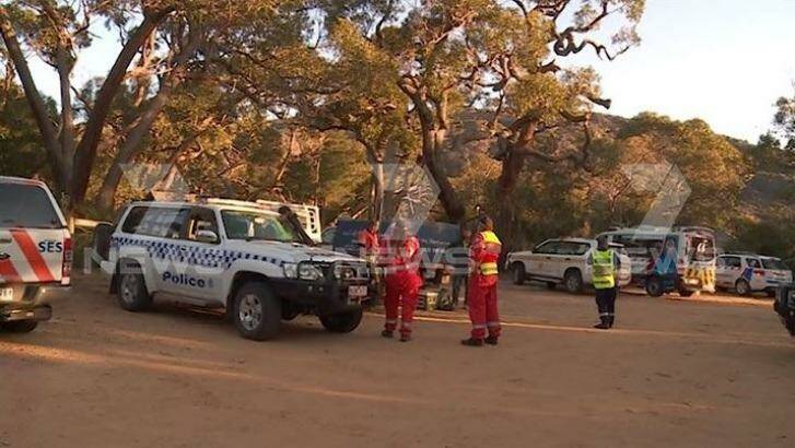 Emergency services at the scene in the Grampians. Photo: Courtesy of Seven News