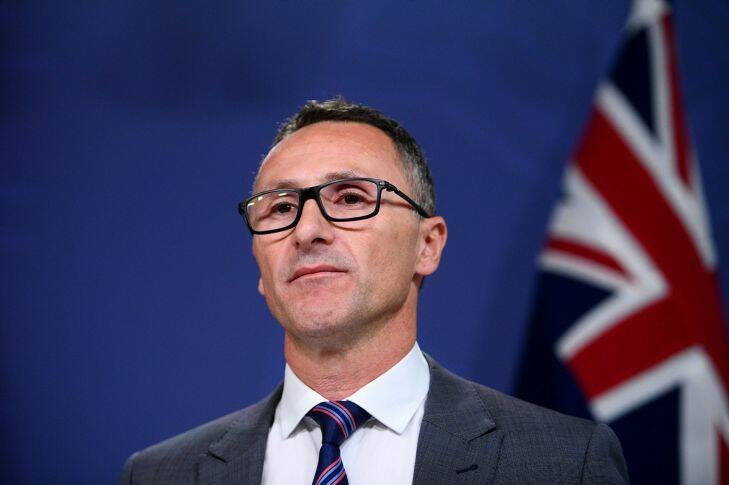Greens Leader Senator Richard Di Natale addresses media in Sydney, Tuesday, July 18, 2017. Greens Senator Larissa Waters has resigned from parliament over her dual Australian-Canadian citizenship. The second such resignation from The Greens in a week. (AAP Image/Dan Himbrechts) NO ARCHIVING