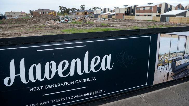 Havenlea is a project by the same developers in Cairnlea. They dumped waste and asbestos from the Carlton pub at the Cairnlea site.  Photo: Justin McManus