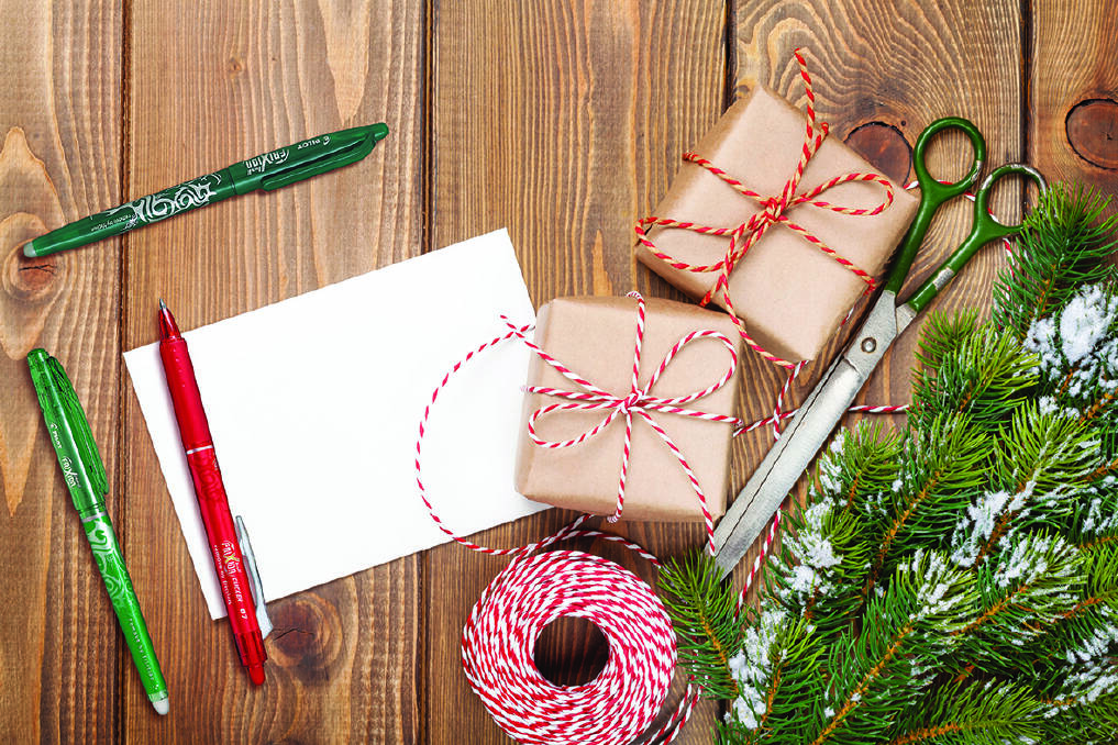 THE PERSONALISED GIFT: A handwritten note can give a special meaning and significance to a Christmas greeting. 