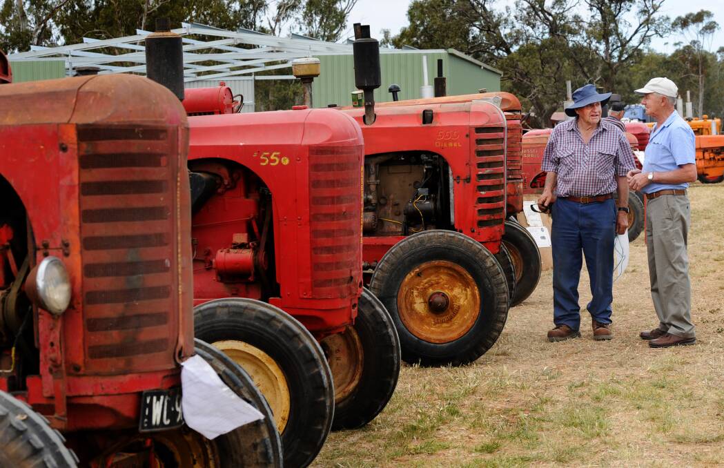 THE TRACTORS ARE BACK: Clive Dufty, Nhill, and Colin Albrecht, Glenlee, enjoying the Nhill Show last year. Picture: SAMANTHA CAMARRI 