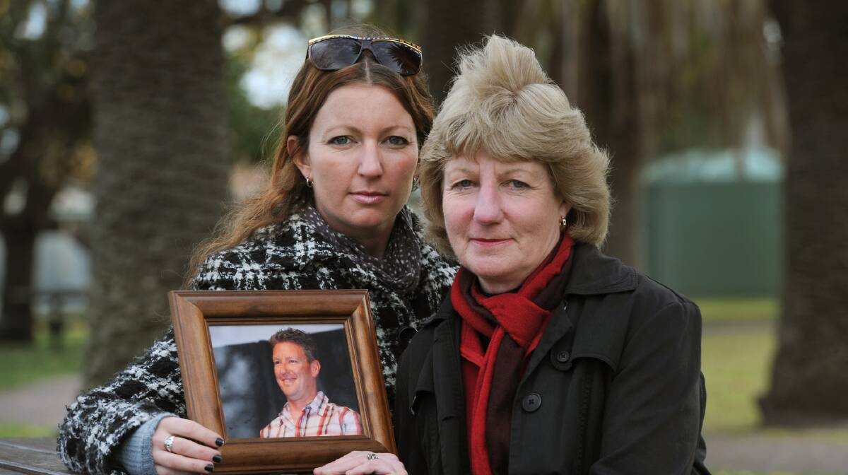 IN HIS MEMORY: Horsham’s Sallie Millington and her mother Margaret Millington of Nhill, pictured in 2012, are lobbying for a real-time monitoring system to prevent people addicted to prescription medication from ‘doctor shopping’. Picture: PAUL CARRACHER