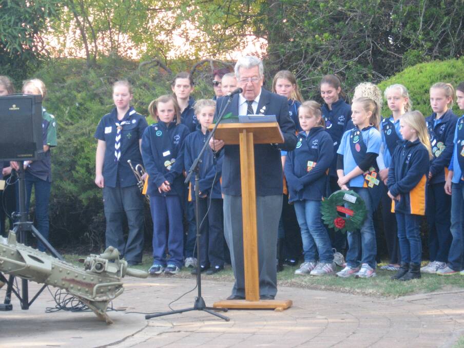 Kaniva RSL president Alan Morrison at the town's Anzac Day service. Picture: ERIN McFADDEN 