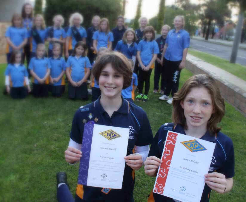 RECOGNISED: Kaniva Guides Hannah Braisby and Jess Hawker have received national achievement awards. Picture: CONTRIBUTED