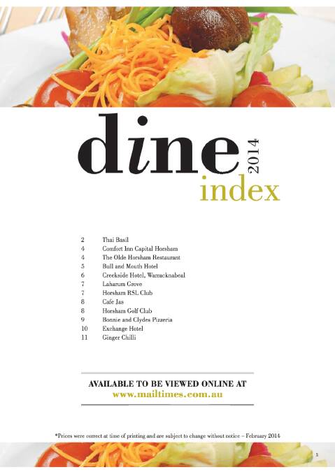 Dine / Take-away Magazine 2014
