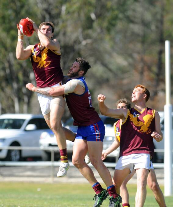 BIG SIGNING: Key position player Peter Weir, who starred for Warrack Eagles in the Wimmera Football League's 2014 finals series, will return to Jeparit-Rainbow as an assistant coach for next season. Picture: PAUL CARRACHER