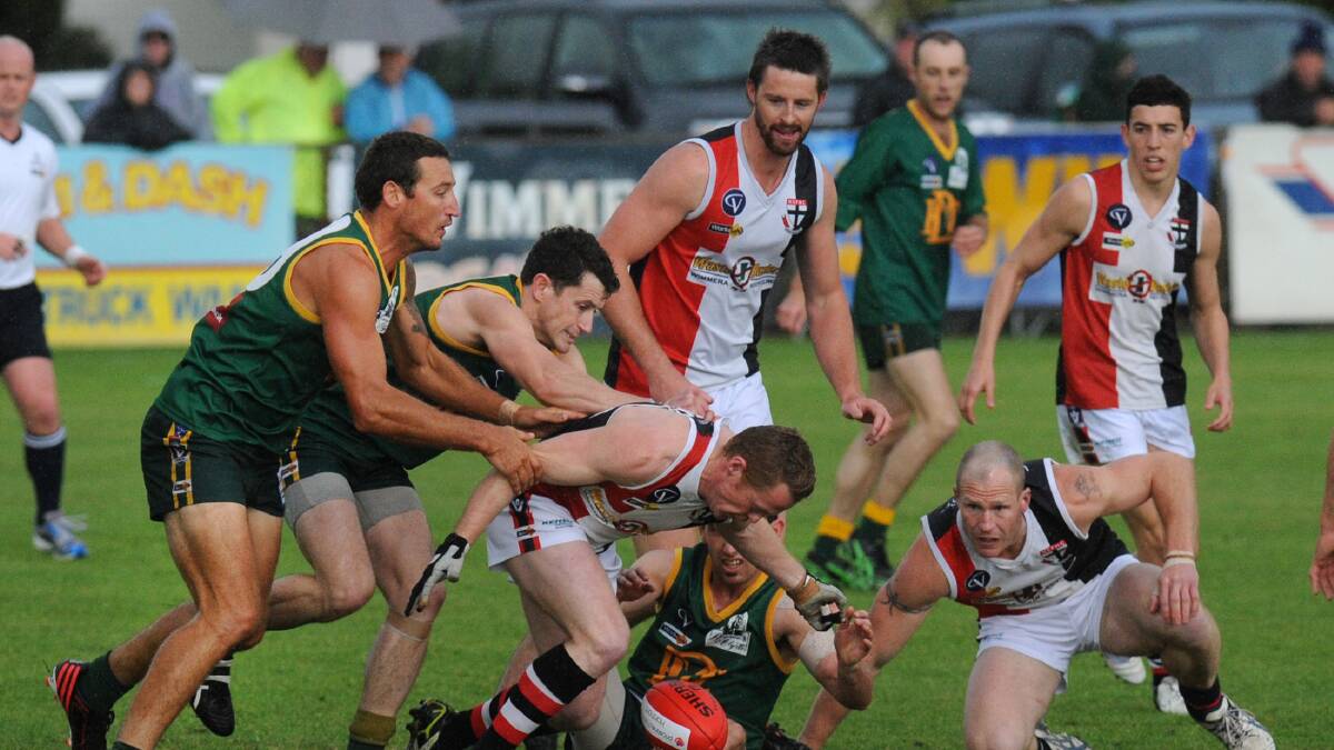 TURNING THE TABLES: The Saints enjoyed a reversal of fortune from last year's grand final result. Picture: PAUL CARRACHER