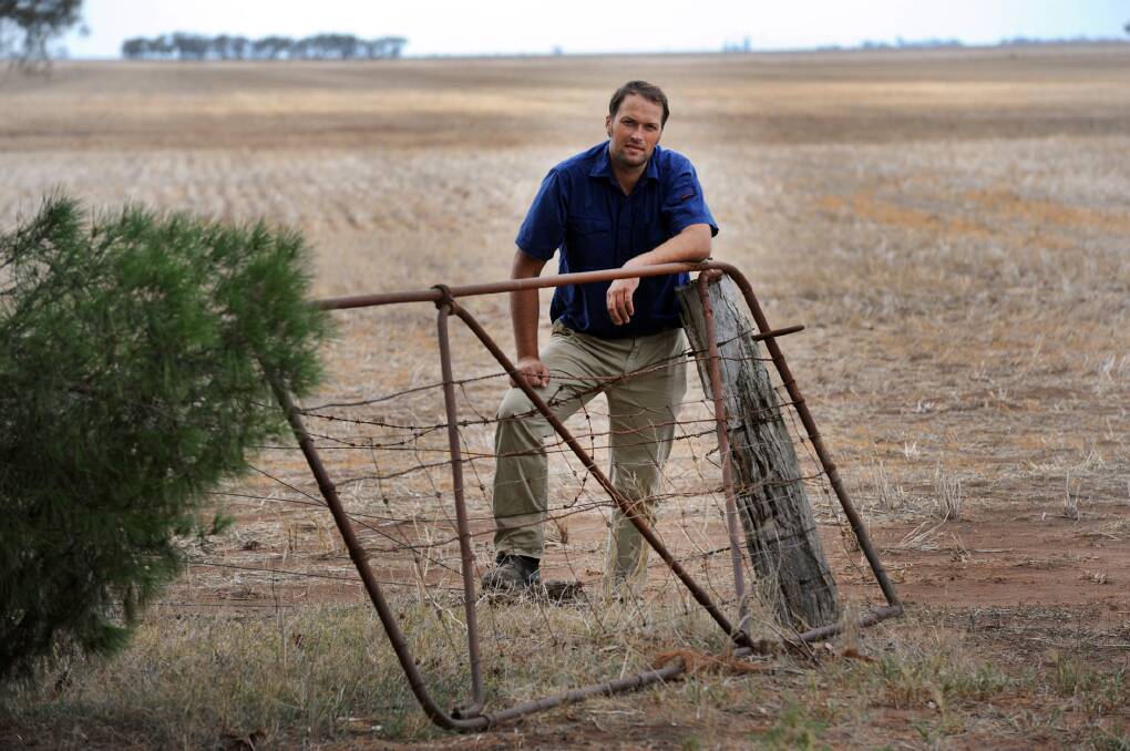CONCERN: Victorian Farmers Federation vice-president and Murra Warra farmer David Jochinke has urged farmers to talk to someone if they are feeling the pressure after a lack of rain has caused crops to dry out. Picture: PAUL CARRACHER