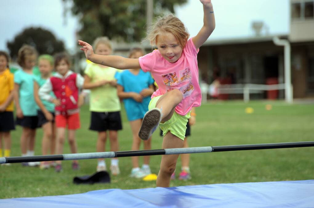 Matilda Jacobs competing in Horsham West Primary School sports. 