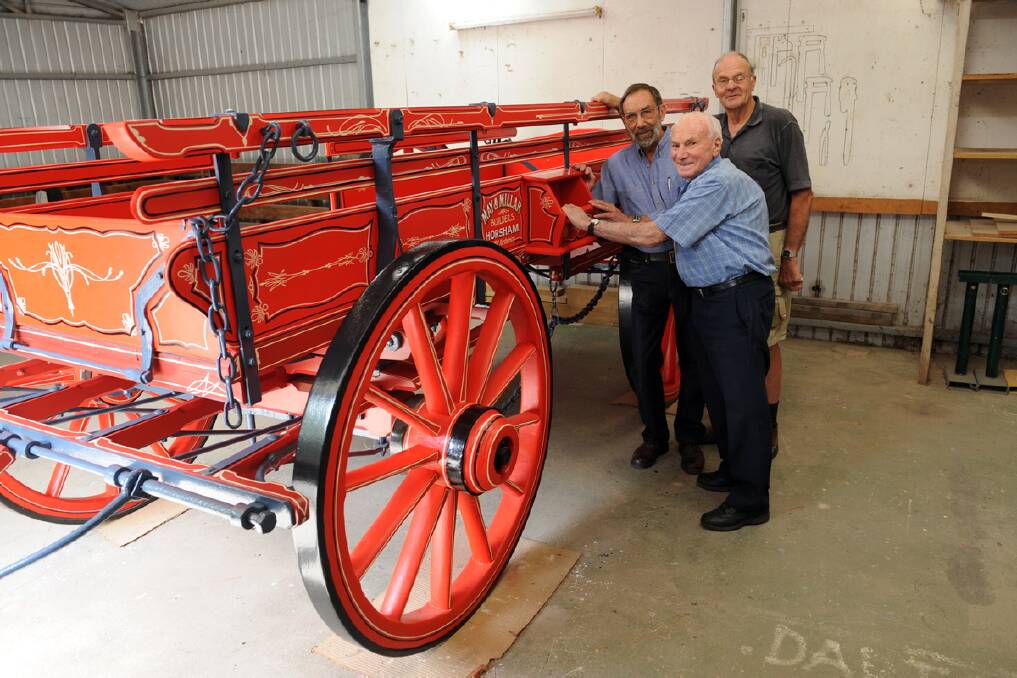 Don Mitchell, Cyril Carracher and Chas McDonald rebuilt an old May and Millar wagon.   
