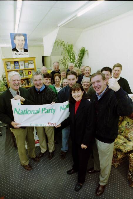 Celebrating winning the seat of Wimmera in 1999.