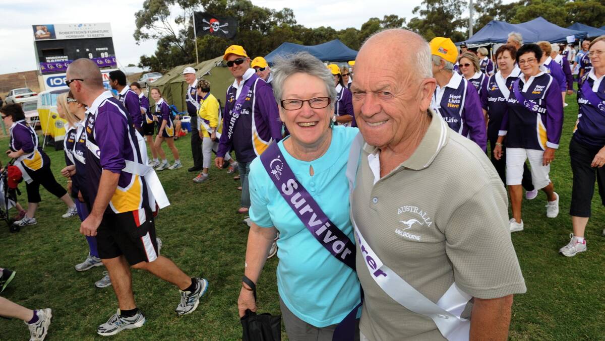 Pam and Peter Baker at Horsham Relay For Life. 