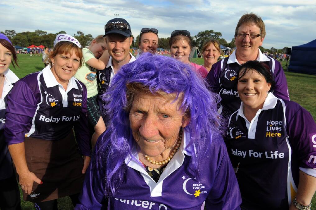 Dot Haby, 90, walked for her grandson Phil Butsch at Horsham Relay For Life. 