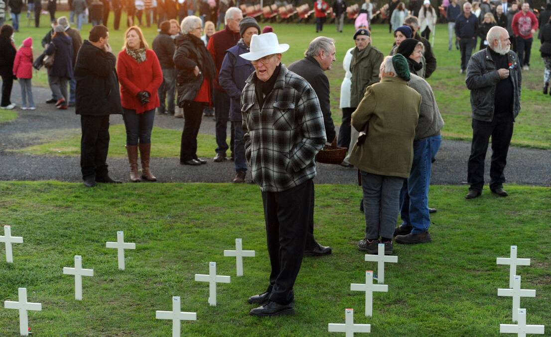Clive Smith at Horsham Anzac Day dawn service. Pictures: PAUL CARRACHER
