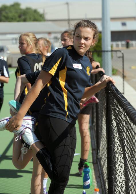 Elise Bales, Birchip, at netball training camp at Donald. 