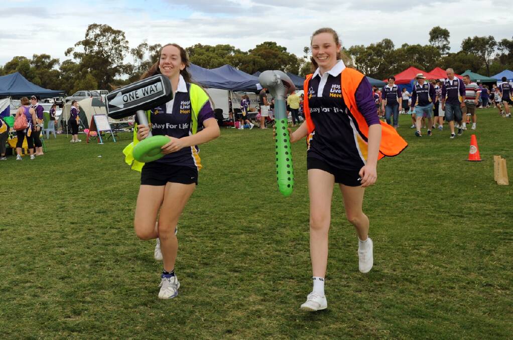 Stephanie Milton and Chloe Brown at Horsham Relay For Life. 