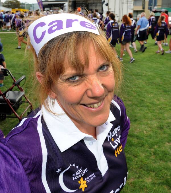 Trish Haby 'cares, at Horsham Relay For Life. 
