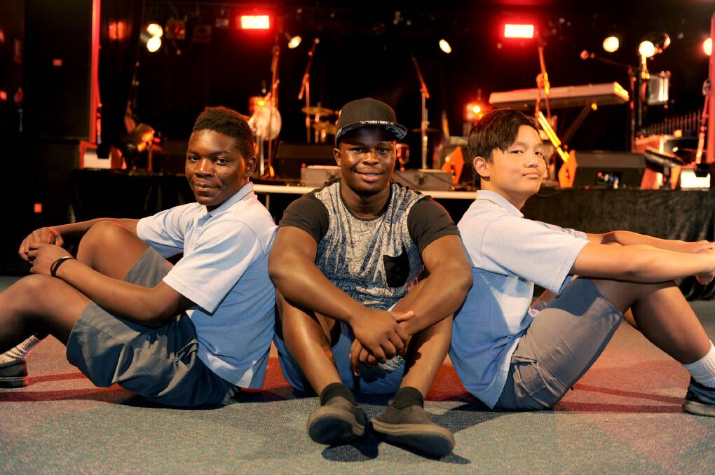 YOUNG LEADERS: Bernard Ngendaku, Eddie Nsanzimana and Harrison Pokyaut are working on launching their multicultural youth group Young G. Picture: PAUL CARRACHER
