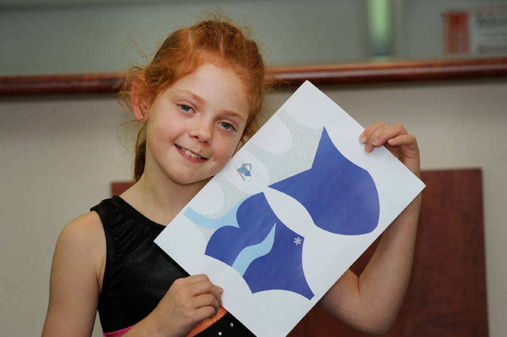 LITTLE DESIGNER: Horsham’s Ebony Hart, 9, has designed a leotard that has been shortlisted in an American competition. She is in the running to have her leotard produced and made available world-wide. Picture: PAUL CARRACHER