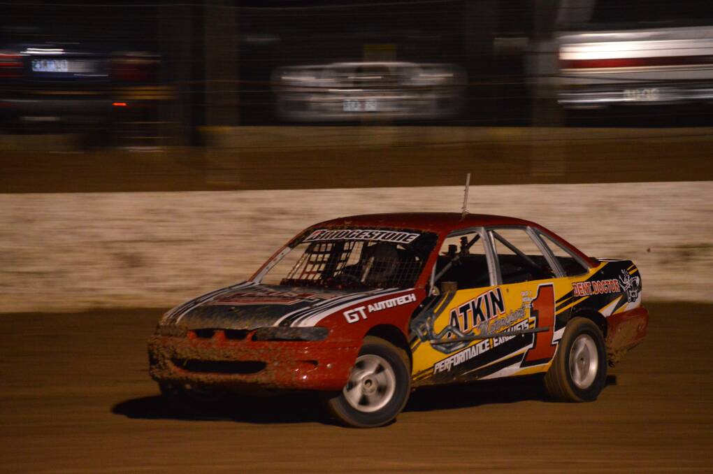 SPECIAL SEDAN: Queensland's Tim Atkin races around the track during Saturday night's Production Sedan title at Blue Ribbon Raceway. Atkin was victorious in the race. Picture: CONTRIBUTED