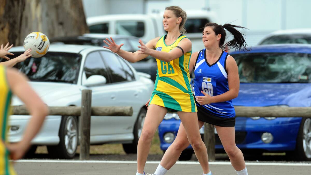 SHARP-SHOOTER: Dimboola’s Billie Barber, pictured playing against Minyip-Murtoa in round two, has been a key component of the Roos’ success this season. Picture: PAUL CARRACHER