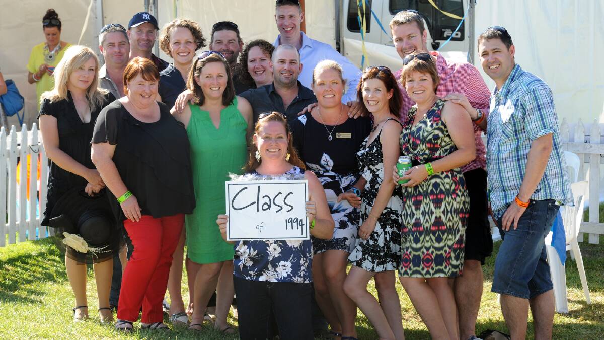 BACK TOGETHER: Edenhope College class of 1994 enjoyed a reunion at Edenhope Cup on Saturday. Picture: PAUL CARRACHER