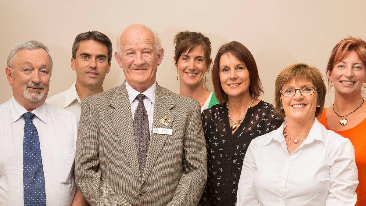 FRESH FACE: New Wimmera Health Care Group Foundation board of trustees member Sue Frankham, third from right, with Graeme Hardman, Tony Schneider, chairman Don Johns, Penelope Manserra, deputy chairwoman Denise Leembruggen and Alison Butler.
Picture: CONTRIBUTED