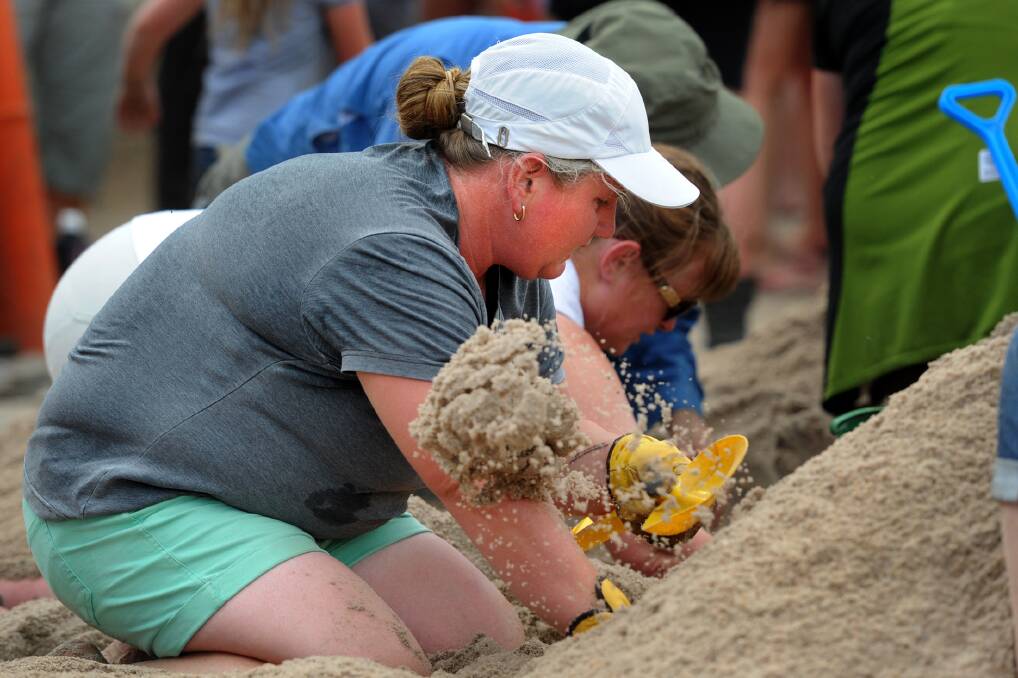 CONCENTRATION: Haven's Natalie Lewis during Sunday’s twilight diamond dig fundraiser.