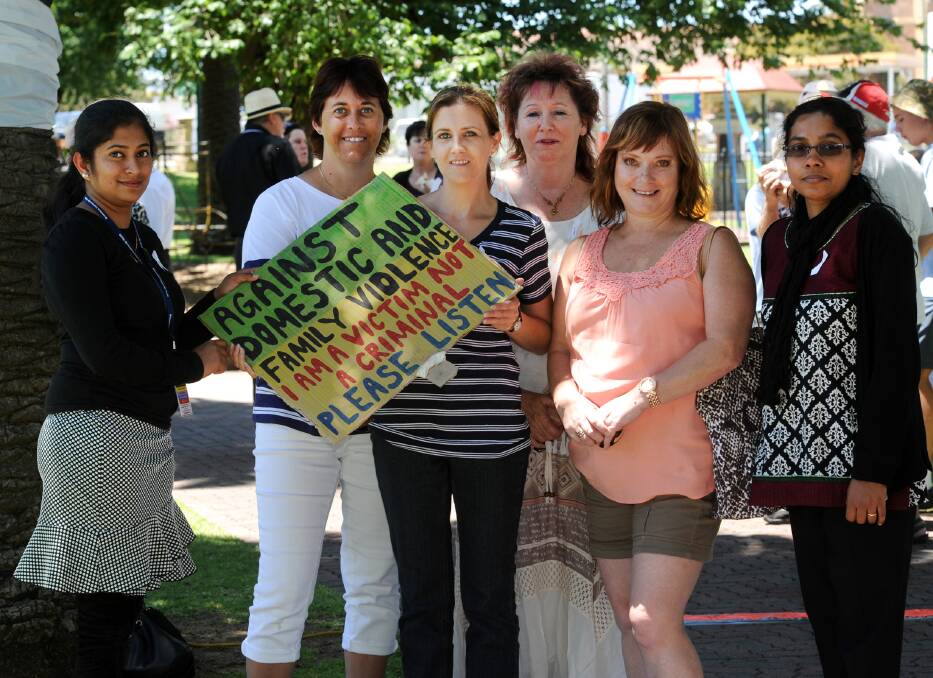 EMPOWERING: Linu Paikday, Michelle Eldridge, Keileen Harris, Shirley Jackson, Mandy Wallis and Jothsana Paul take a stand against violence against women and children at the annual White Ribbon Walk Against Violence in Horsham on Friday. Picture: PAUL CARRACHER
