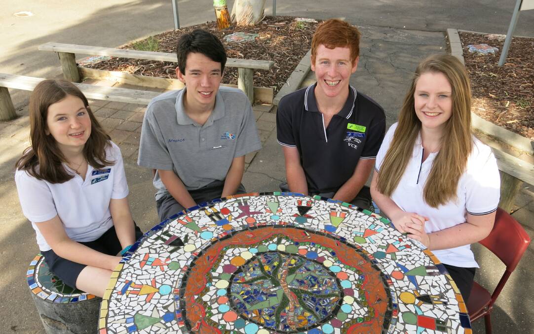 Murtoa College vice captains Vanessa Hocken and Tim Boan, and captains Tyson Lingham and Sophie Drum.