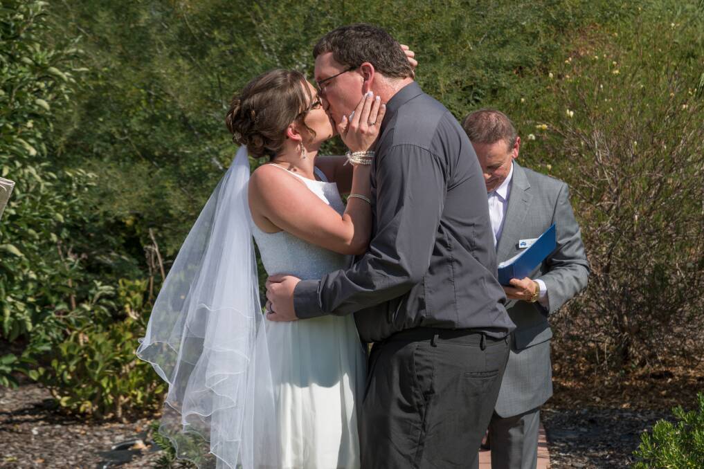 NEWLYWEDS: Sarah and Rodney O'Shannessy. Pictures: LYNTON BROWN