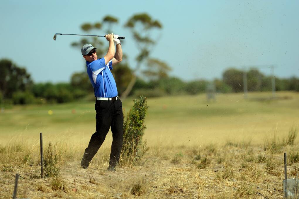ANGLE: Stawell's Mathew Skinner plays his shot during the final.