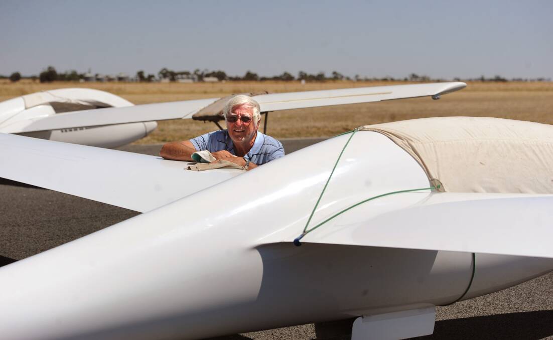 DOUBLE VICTORY: Grampians Soaring Club member Gary Stevenson won the 15m and standard class events on the first two days of the Horsham Week Gliding Competition. Pictures: SAMANTHA CAMARRI