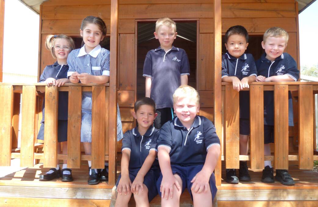 Murtoa College prep students, from back, Matilda Gawith, Darcie Telpuk, Mason Coombe, Logan Liao and Matthes Gardy; and front, Ayden Nash and Logan Harris. Absent Charlett Saligari.