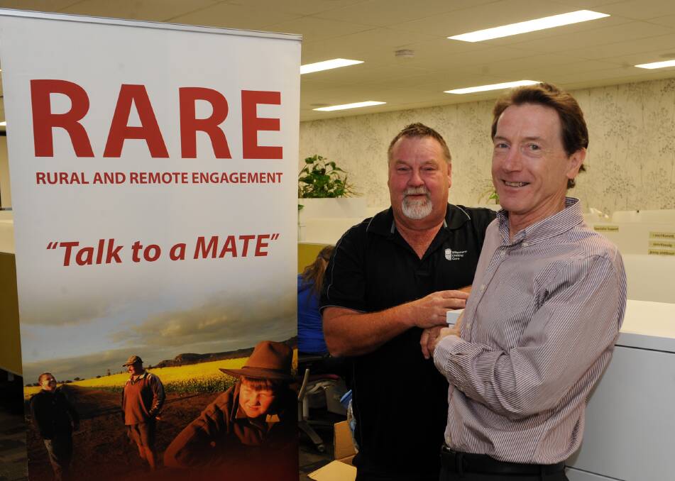 ENGAGEMENT: RARE program co-ordinator Mal Coutts and Wimmera Uniting Care chief executive Barrie Elvish. Picture: PAUL CARRACHER