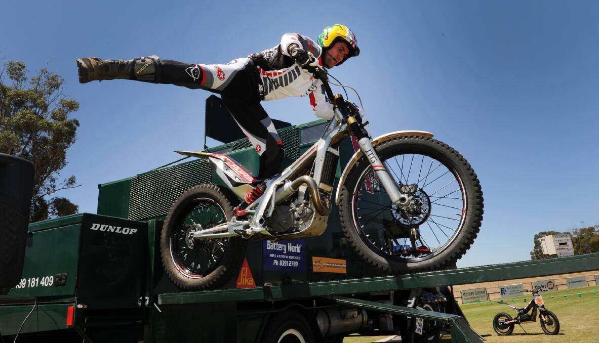 FEBRUARY: Adrian Harry, Xtreme Trials, Nairne, SA, entertaining at Kaniva Car and Bike Show.