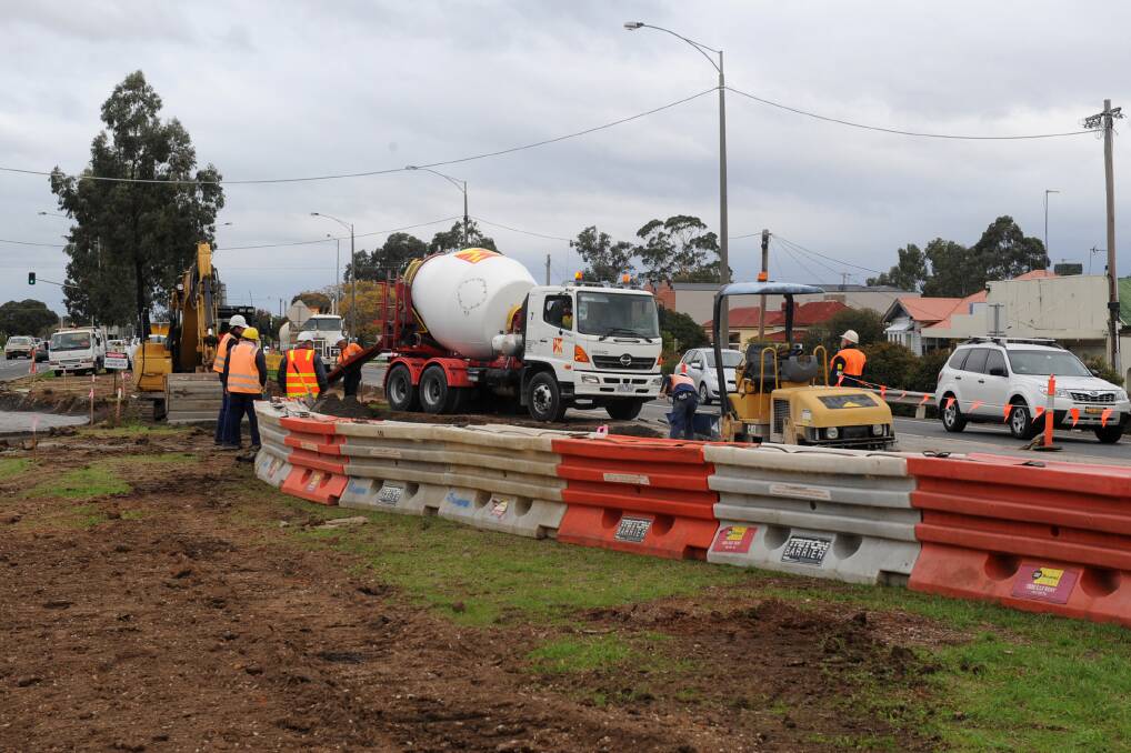 A Horsham roundabout has been out of action during Wimmera River bridge upgrades, which started in June last year. Picture: SAMANTHA CAMARRI