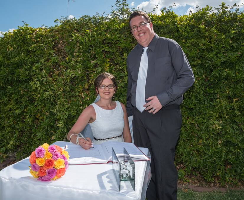 NEWLYWEDS: Sarah and Rodney O'Shannessy. Pictures: LYNTON BROWN