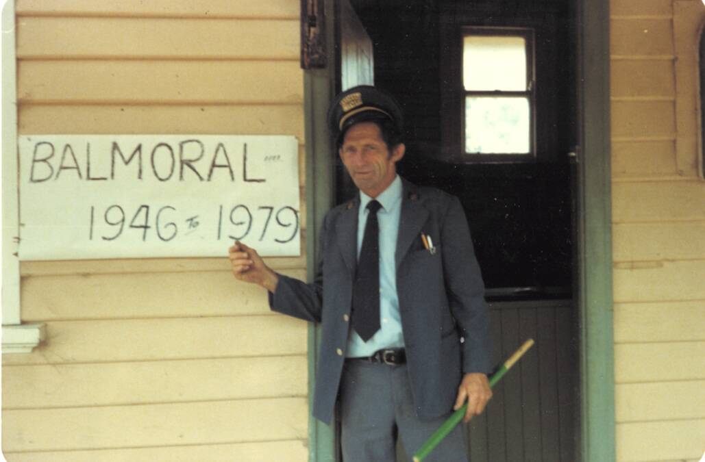 THE LAST TRAIN: Perc Thompson at the closure of the Balmoral railway station in 1979.