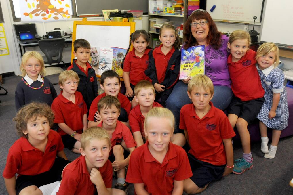 READING: Author Susie Sarah reads her new book Jumping Jack Jones to prep, grade one and grade two pupils at Laharum Primary School. Picture: SAMANTHA CAMARRI
