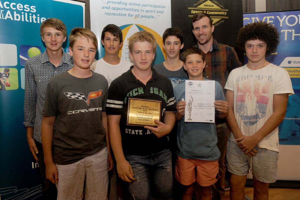 TEAM OF THE YEAR: Murtoa College's under-15 boys volleyball team.