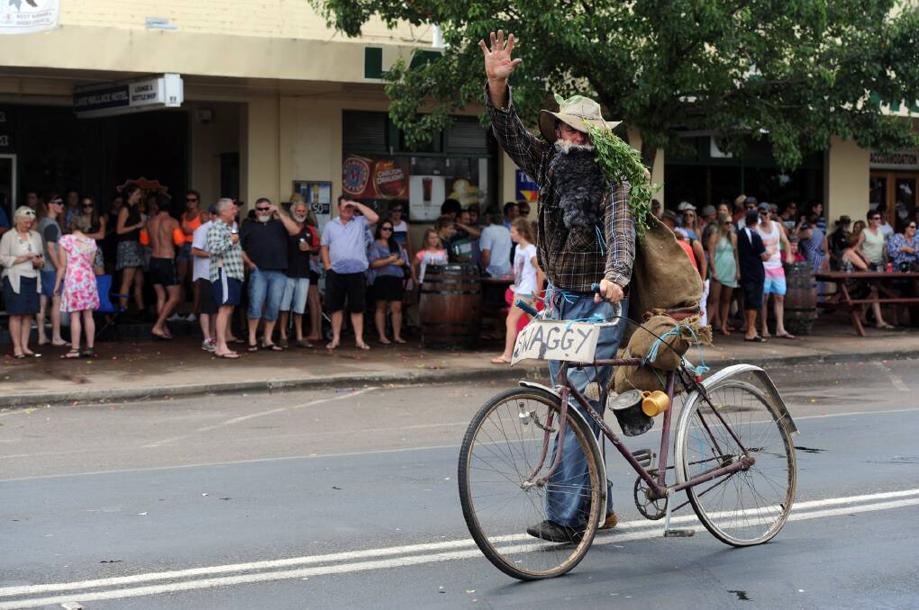 FEBRUARY: Greg Robertson as a swaggy at Edenhope's Henley on Lake Wallace parade.