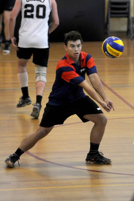 HITTING HIS STRIDE: Horsham’s Tim Carter in action at the Western Phantoms volleyball camp at St Brigid’s College at the weekend.
