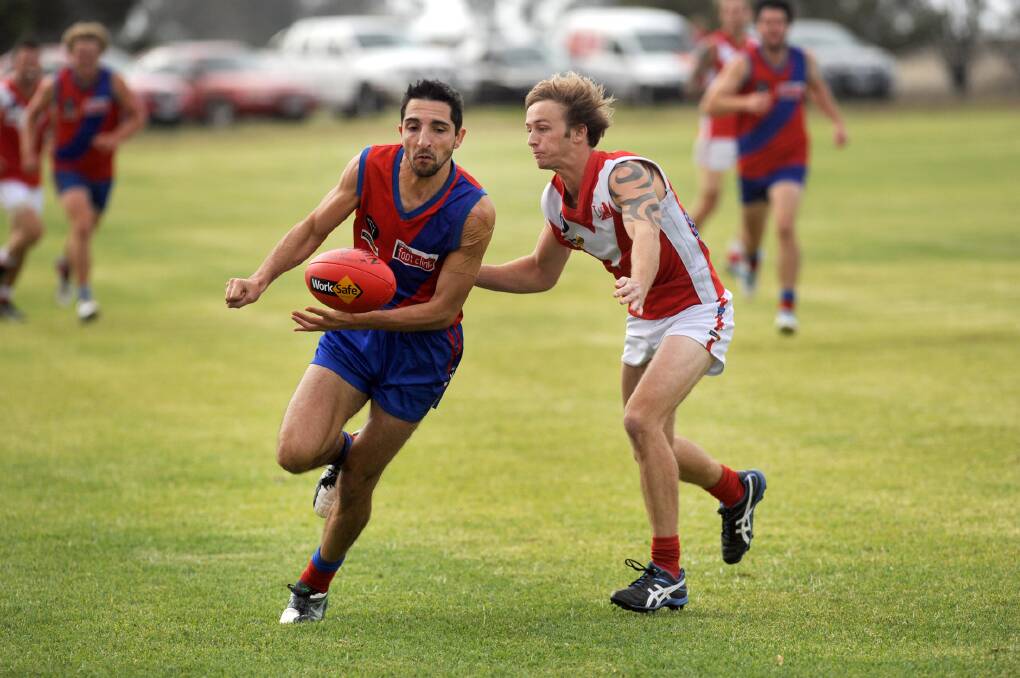 FOCUS: Kalkee's George Massa in action against Taylors Lake. Picture: PAUL CARRACHER