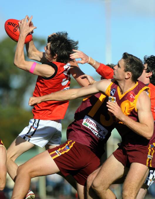 The action from the Warrack Eagles v Stawell clash on Saturday.