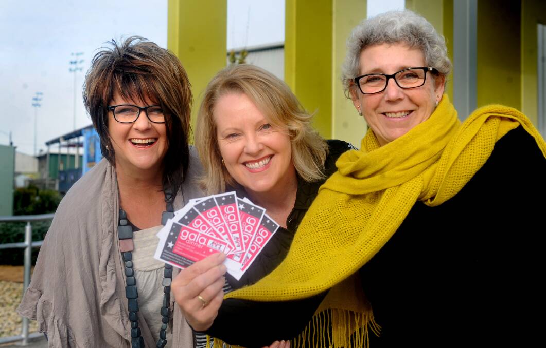 GALA NIGHT: The Wimmera’s 100 Chicks Chase 100 Clicks fundraising committee will deliver cheques to representatives of the Women’s Cancer Foundation and the proposed Horsham Ambulance Transfer Station at a gala dinner on June 21. Pictured, from left, are project officer Andrea Cross, Horsham East Rotary Club president Jenny Reid and ovarian cancer surviver Michele Mibus. Picture: SAMANTHA CAMARRI