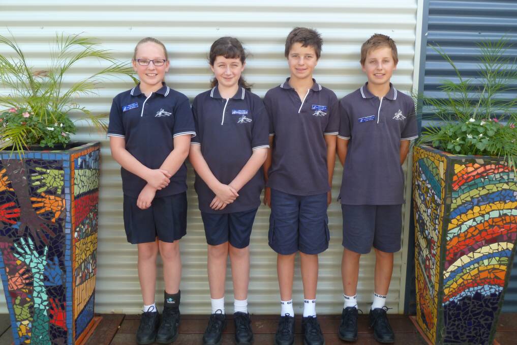 JUNIOR LEADERS: Murtoa College junior school captain Lily Horvat, vice-captains Lydia Moore and Cody Bell and captain Logan Petering.