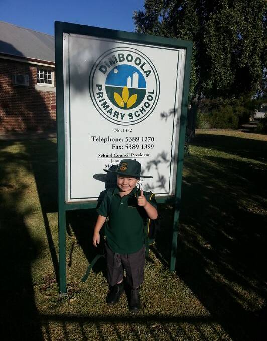 Jake Carr on his first day at Dimboola Primary School.